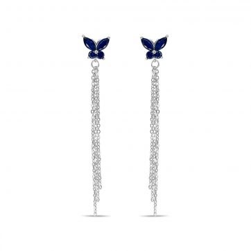 petsios Silver earrings with sapphire stones