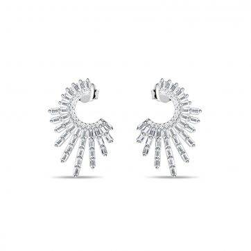 petsios Silver earrings with zircon stones