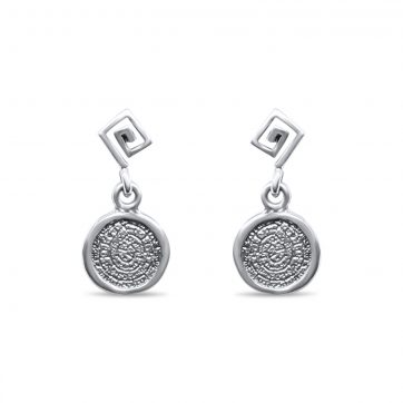 petsios Σκουλαρίκια δίσκος της Φαιστού με μαίανδρο κρεμαστά 