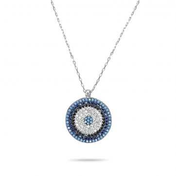 petsios Κολιέ μάτι με πέτρες ζιργκόν