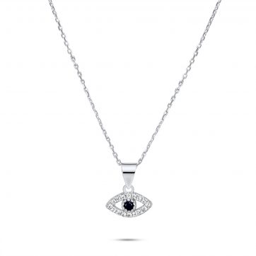 petsios Κολιέ μάτι με πέτρες ζιργκόν