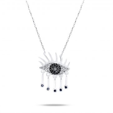 petsios Eye pendant necklace with zircon stones