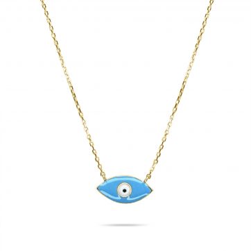 petsios Κολιέ μάτι με σμάλτο επίχρυσο
