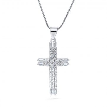 petsios Cross necklace with zircon stones