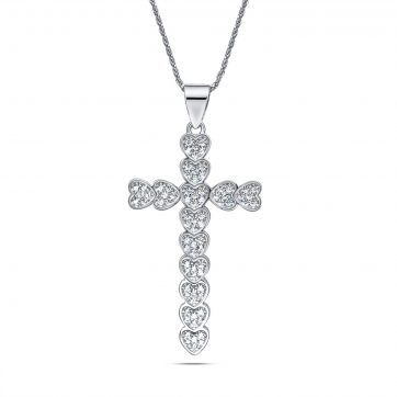 petsios Cross necklace with zircon stones