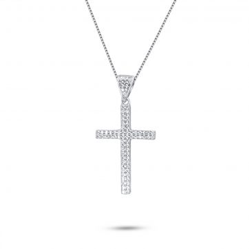 petsios Cross necklace with zircon stones