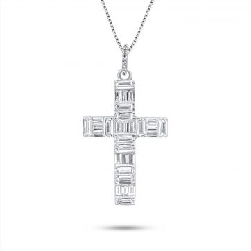 petsios Cross necklace with zircon stones