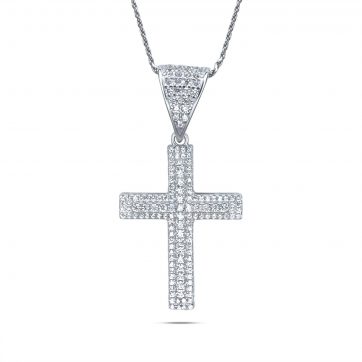 petsios Cross necklace with zircon stones