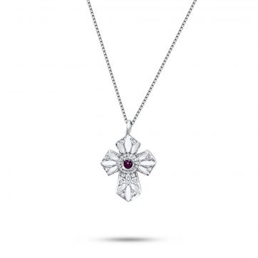 petsios Σταυρός με ρουμπίνι πέτρα