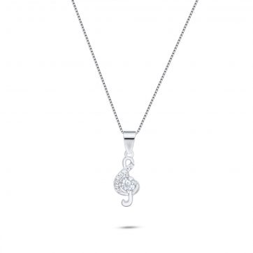 petsios Κολιέ κλειδί του Σολ με πέτρες ζιργκόν