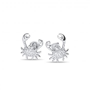 petsios Σκουλαρίκια καρφωτά καβουράκια με πέτρες ζιργκόν