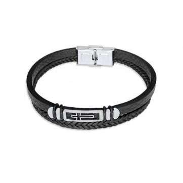 petsios Χειροπέδα από δέρμα και ατσάλι