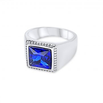 petsios Steel ring with blue stone