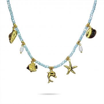 petsios Κολιέ ατσάλι με κρεμαστά στοιχεία