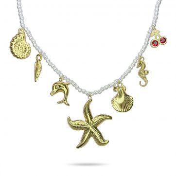 petsios Steel necklace with dangles