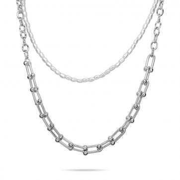 petsios Double steel necklace 