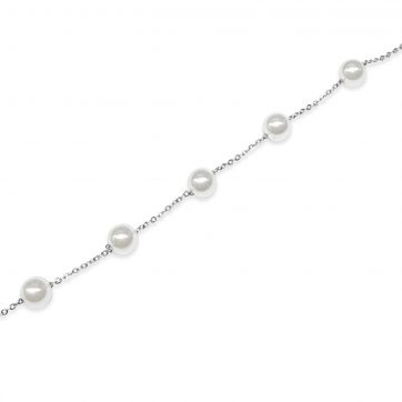 petsios Steel bracelet with pearls