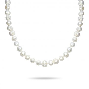 petsios Steel necklace with pearls