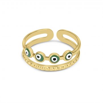 petsios Gold plated steel eye ring