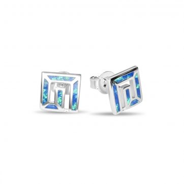 petsios Stud meander opal earrings 