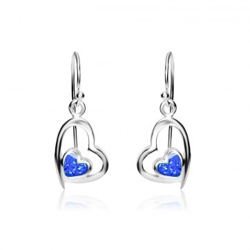 petsios Dangle heart opal earrings