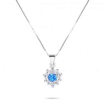 petsios Opal pendant with zircon stones