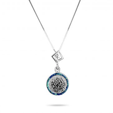 petsios Opal Faistos Disc pendant with meander