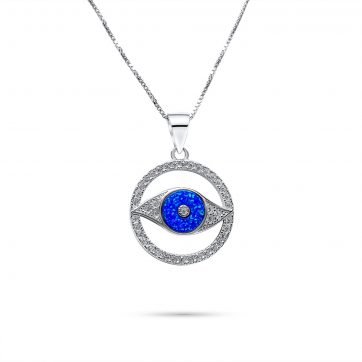 petsios Opal eye pendant with zircon stones