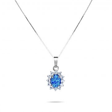 petsios Opal pendant with zircon stones