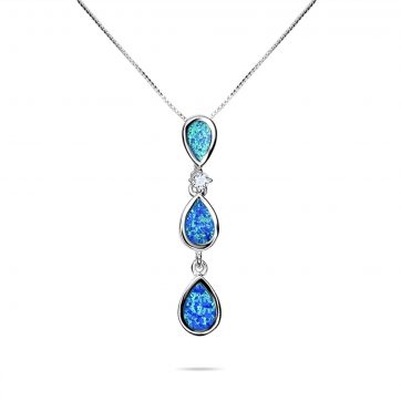 petsios Opal pendant with zircon stones