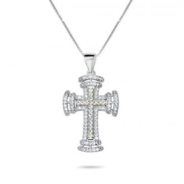 petsios Cross necklace with zircon stones