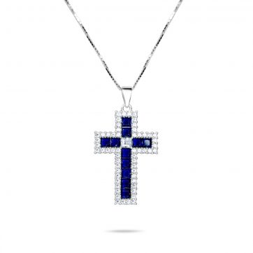 petsios Cross necklace with zircon stones
