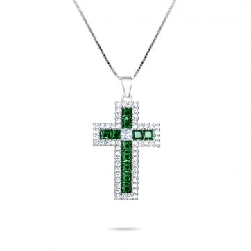 petsios Cross necklace with zircon stones