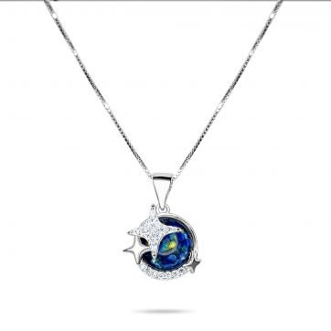 petsios Necklace with moonstone and zircon stones