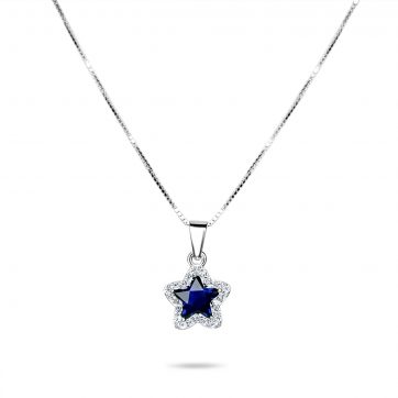 petsios Necklace with sapphire and zircon stones