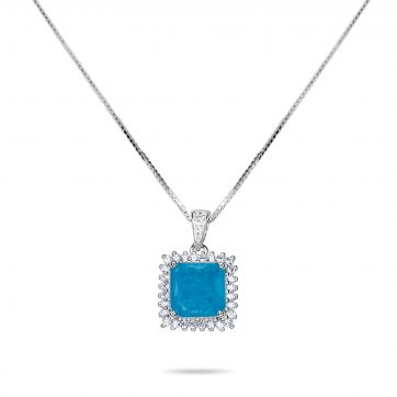 petsios Necklace with aquamarine and zircon stones