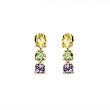 petsios Gold plated earrings with zircon stones