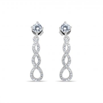 petsios Silver earrings with zircon stones