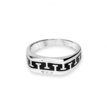 petsios Silver ring with zircon stones