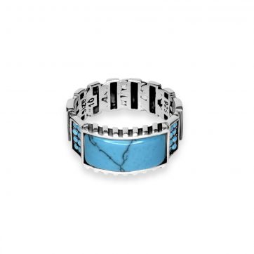 petsios Silver ring with turquoise stone