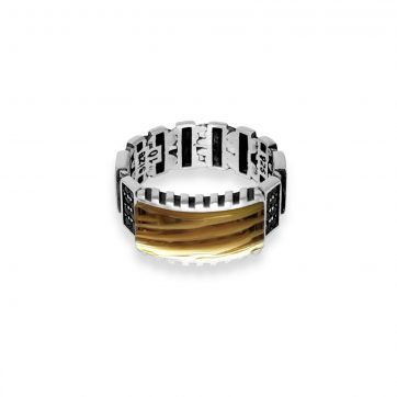 petsios Silver ring with eye of the tiger stone