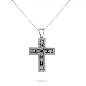 petsios Cross necklace with sapphire stone