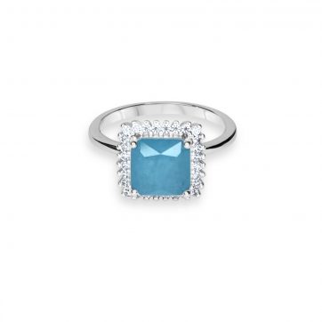 petsios Ring with aquamarine and zircon stones