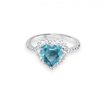 petsios Ring with aquamarine and zircon stones