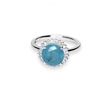 petsios Ring with aquamarine and zircon stones