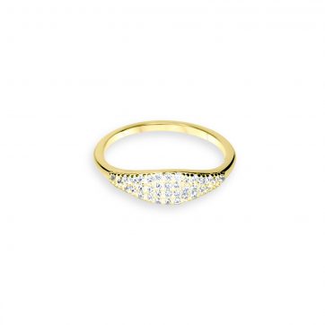 petsios Gold plated ring with zircon stones