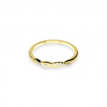 petsios Gold plated ring with zircon stones
