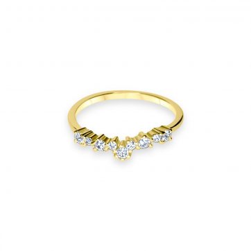petsios Gold plated ring with zircon stones
