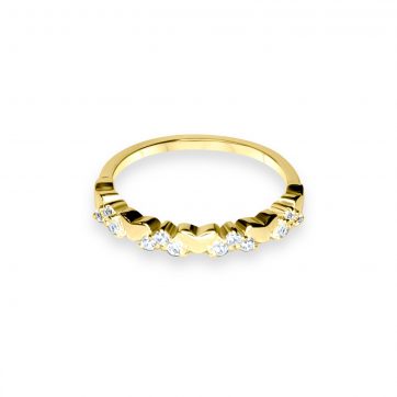 petsios Gold plated ring with zircon stones