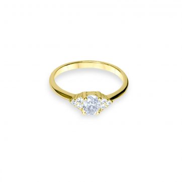 petsios Gold plated ring with zircon stones